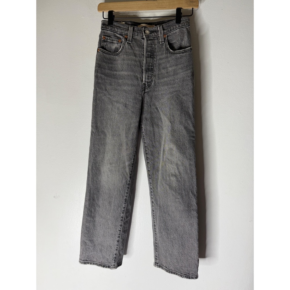 Levi's ribcage straight ankle grey jeans size 24‎